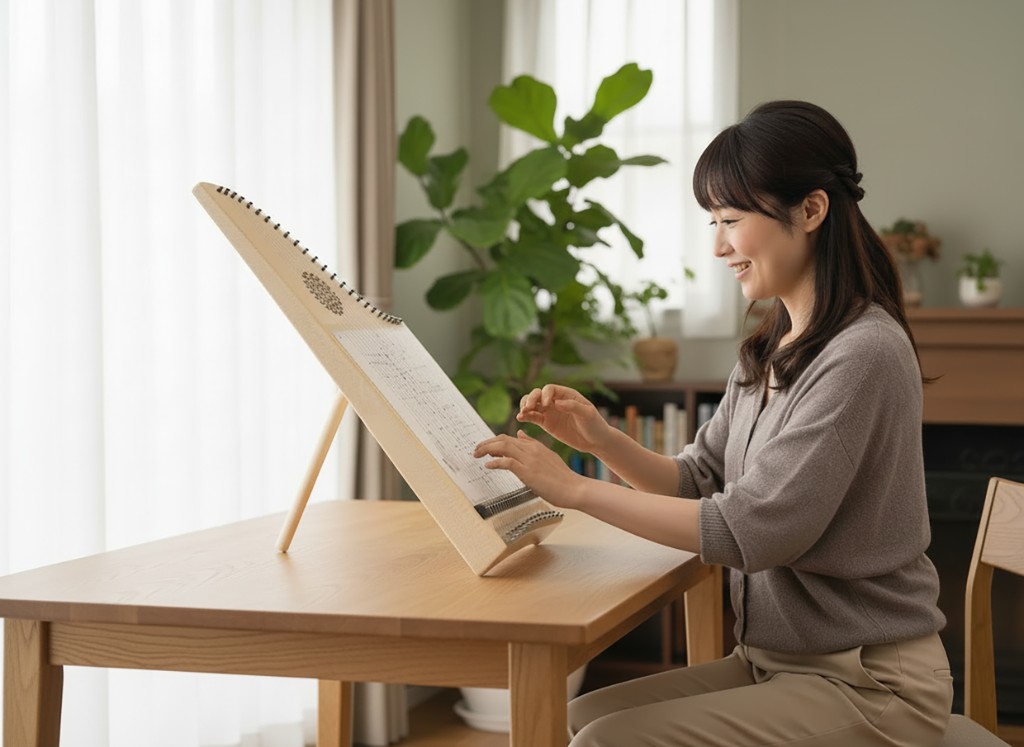 ヘルマンハープを演奏する女性